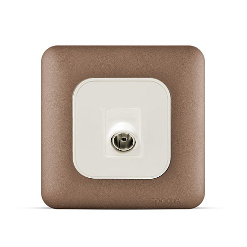 فيش تلفزيون مائل مفرد 7×7 سم لون نحاسي | SPECTRA