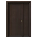 باب خشبي ونصف بني داكن، مقاس 160 × 235 سم، موديل GMO2