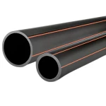 مواسير HDPE الراجحي    قطر خارجي   110 مم سمك 5 مم لون أسود مع خطوط برتقالي   