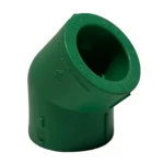 PPR Elbow 45 Degree Thermal pipes factory Size  50 mm  Pressure 25 Bar  mm Color  Green