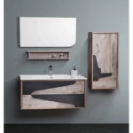 Marble surface ceramic wash basin size 80 cm, gray beige color