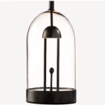 Wooden Table Lamp, 20 cm Height, 20 cm Width, Black Color