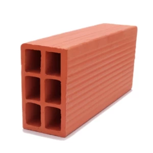 طوب احمر مفرغ 6 فتحات مقاس 40×20×10 سم وزن 6.5 كجم | مصنع الميمنى للطوب الاحمر