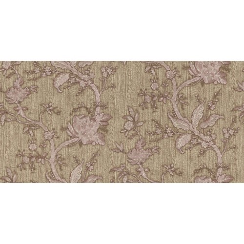 Italian Wallpaper Floral Design 10mx1.06m Dark Beige, Model 38008 | Balbaid Decor Company