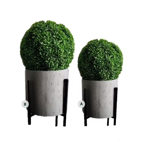 Gray Iron Fiberglass Planter 31×57 cm, Durable Metal Legs | Zahrat Al Rayyan Establishment