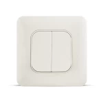 مفتاح كهربائي مزدوج 20 أمبير احادي القطب، لون ابيض، 7×7 سم، 250 فولت | سبكترا