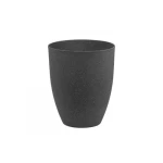 Flower Pot made of Fiberglass, Cylinder Shape, Black, size 42.5×35×35 cm