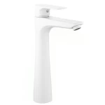 Automatic Brass High Washbasin Mixer, White Color