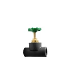 PPR Stop Valve Green Handle Size 50 mm x 1 1/4 inch, Pressure 25 bar, Black Color | ASK Company