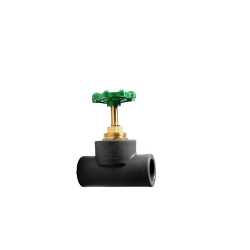 PPR Stop Valve Green Handle Size 50 mm x 1 1/4 inch, Pressure 25 bar, Black Color | Ask Thermal Pipes Factory