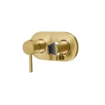 خلاط مصنوع من النحاس يشمل حامل شطاف، لون ذهبي مطفي، الأبعاد 7×13.5×12.3 سم، الضغط 15 بار