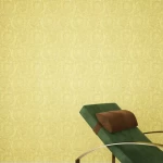 ورق جداري نقشات، مقاس 10 م×50 سم، لون ذهبي