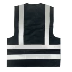  Reflective Safety Vest, Reflective strips, Size L, Black Color, 4 Pockets