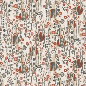 Floral Wallpaper 10m x 0.53m Beige with Red Color | Abyat Company