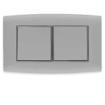 مفتاح كهرباء مزدوج دركسيون 10 امبير أمنية الفنار مقاس 14×7 سم اللون رمادي بحلقة رمادى