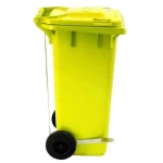 HDPE Plastic Waste Bin with Step, Capacity 120 Liters, Size 54x44.5x90 cm, Yellow Color, Model GPVIP