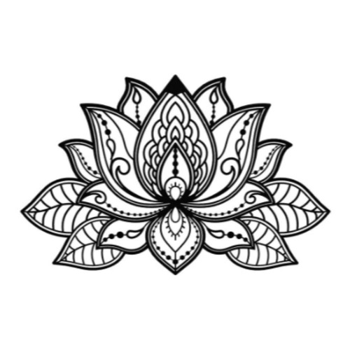 Decorative Metal Panel Lotus Flower Size 44x68 cm Black Color | 