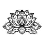 لوحة ديكور معدنية، زهرة اللوتس، مقاس 44×68 سم، لون أسود