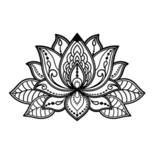 Decorative Metal Panel Lotus Flower Size 44x68 cm Black Color | 