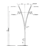 Street lighting Pole Length 10 meters, base 900 mm, thickness 4 mm 