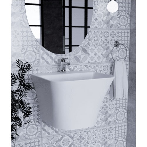 Hanging Hand Washbasin Oryx Size 44x50.5x35.5 cm, White Color | Saudi Ceramics