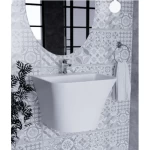 Hanging Hand Washbasin Oryx Size 44x50.5x35.5 cm, White Color | Saudi Ceramics Factory