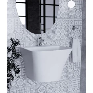 Hanging Hand Washbasin Oryx Size 44x50.5x35.5 cm, White Color | Saudi Ceramics