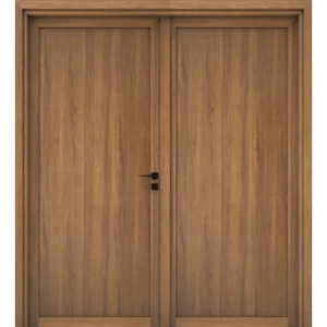 Elegant Design Premium Double Wooden Doors 220 × 235 cm Brown, Model TR17 | 