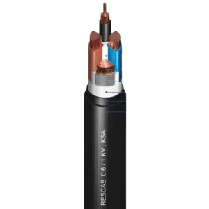 كبيل 3×95 + 50 ملي 0.6/1 كيلو فولت 3.5 خط نحاس مجدول معزول XLPE مغلف PVC طول 500 متر | RESCAB