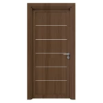 High-quality entrance door, natural wood, brown color, size 235 x 115 cm, thickness 6 cm, model M01