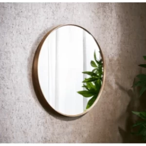 مرايا جداريه دائريه مقاس 60×60×4 سم، لون ذهبي | شركة ابيات