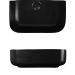 Square Ceramic Countertop Wash Basin 39.5x39x14 cm, Black Color