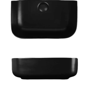 Square Ceramic Countertop Wash Basin 39.5x39x14 cm, Black | Hatch Company