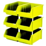 صندوق رفوف بلاستيك اتش دى بى اى، مقاس 35×20×18 سم، سعة 15 كجم، لون أخضر فاتح، موديل LCDL6