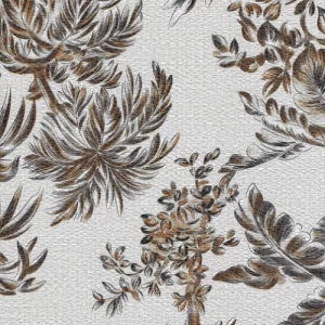 Leaf Patterned Wallpaper 15.6m x 106cm Dark & Pale Brown Light Gray | Luxury line