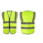  Reflective Safety Vest, Reflective strips, Size XL, Lightweight, Yellow Color, 4 Pockets, Polyester