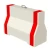 Red and White Unreinforced  Concrete Barriers Size 100*150*55 cm With Single Hook, Single Forklift Opening for Lifting and Slotted Drain Holes