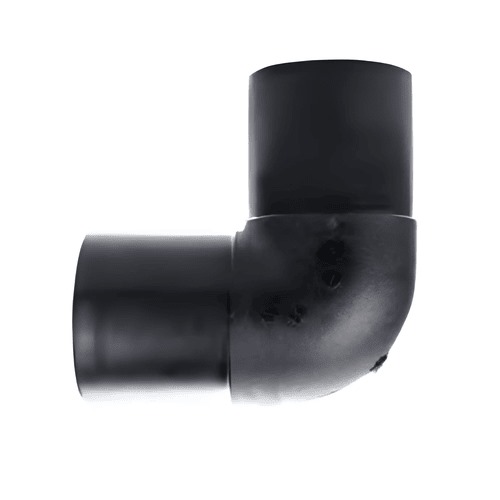 HDPE Plastic Elbow 90° Size 63 mm, Length 133 mm, Black Color | Union Pipe industry KSA
