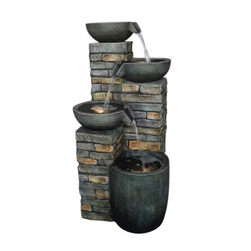 Outdoor Porcelain Decorative Fountain 89×46×43 cm Beige & Grey | Zahrat Al Rayyan Establishment