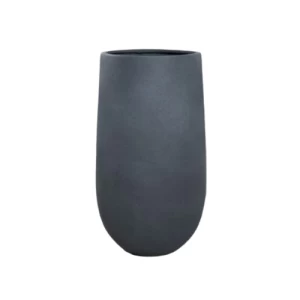 Fiberglass Pot Width 57 cm Height 90 cm Cylinder Shape Gray | Verde