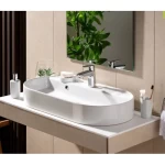 Counter Alta Porcelain Wash Basin White Color 80×42×14.5 cm