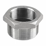 Stainless Steel Hex Bushing, Silver Color, Size 1 x 1/2 inch, Grainger Approved Brand