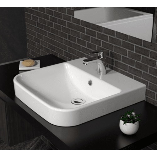 Hand Washbasin Over Counter Top Size 48 cm, Off White Color | Saudi Ceramics