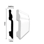 Fiber Classic Skirting, Length 240 cm × Height 9 cm, White Color,  Item Code 4809