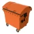 Plastic Waste Bin with Curved Lid Orange Color Capacity 1100 Liter Size 1.37×1.06×1.46 meter