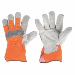 Leather glove, size 8 M, orange color, Conder brand