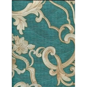 ورق جدران ايطالي تصميم كلاسيك لون فيروزي، مقاس 10 م×0.70 م، موديل rc16068 | شركة بالبيد للديكور