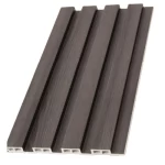 Panel Decorative Wood Alternative, Dark brown color, Size 290x15.5 cm, Model 159-023
