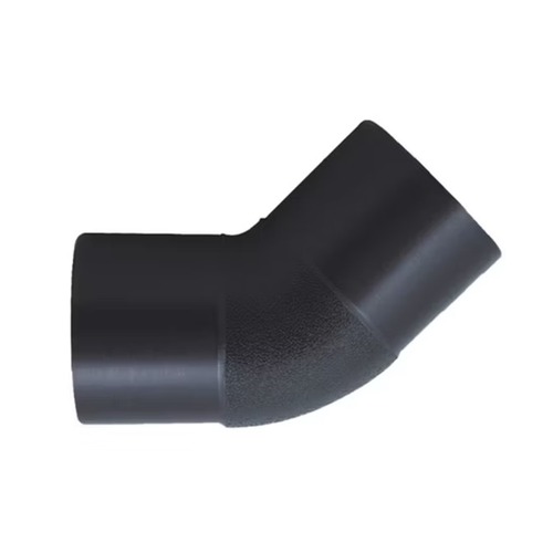 كوع HDPE أسود زاوية 45°، مقاس 560 مم، طول 760 مم | مصنع الاتحاد للانابيب