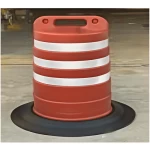 Barrel with Rubble Base 1 piece, Orange Color